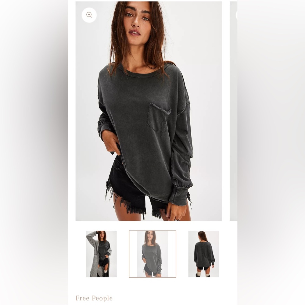 Free People: Fade into You in Metal Stiletto XS Worn and washed once Tee Shirt